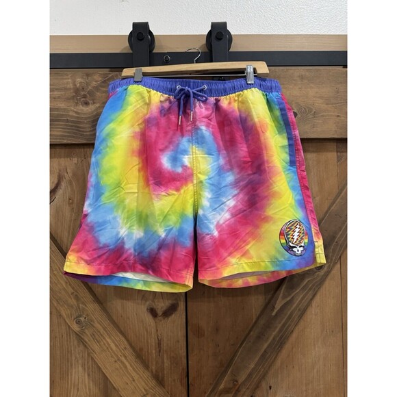 Grateful Dead Tie Dye Stealie Swim Trunk Section 119 Mens Sz XXL - Picture 3 of 6
